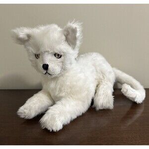 Ikea Pals White Cat Plush Lying Laying Lifesize 14"